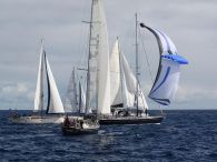 Beneteau 57 'Fred' (NED) approaching the start line under Parasailor